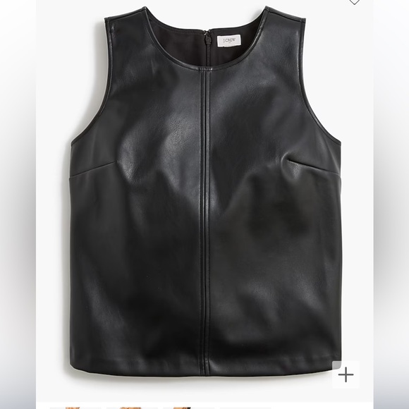 J.Crew Black Faux Leather Shell Womens Size Small NWT $89 - Picture 4 of 6